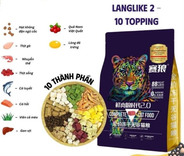 Langlike mèo siêu topping
