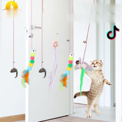 Cần câu sâu treo trần nhà cho mèo