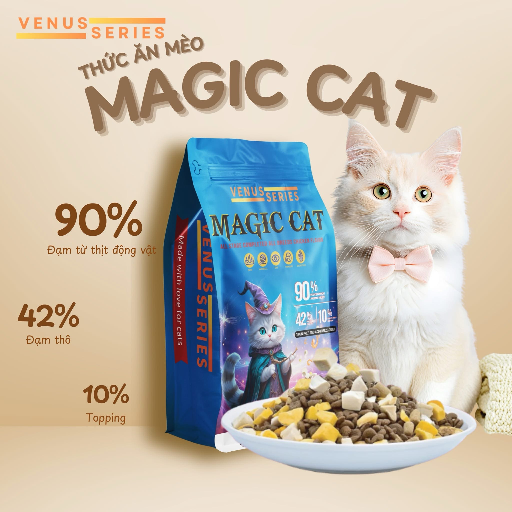 Hạt Magic Cat mix topping không ngũ cốc túi 1kg
